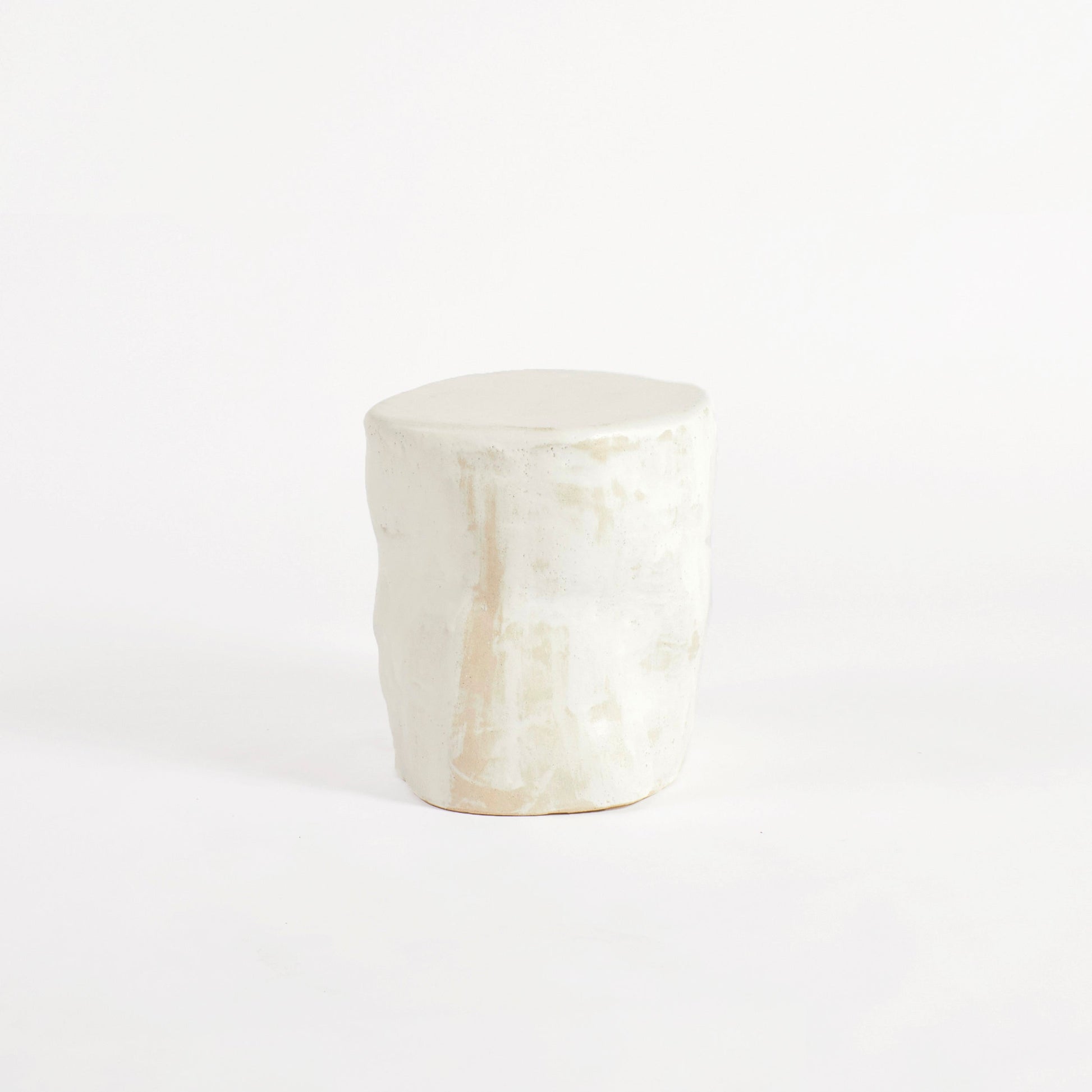 Ceramic Side Table - Small (Custom Shape) in White End Tables