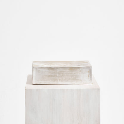 Ceramic Tissue Box in Brushed White Bath