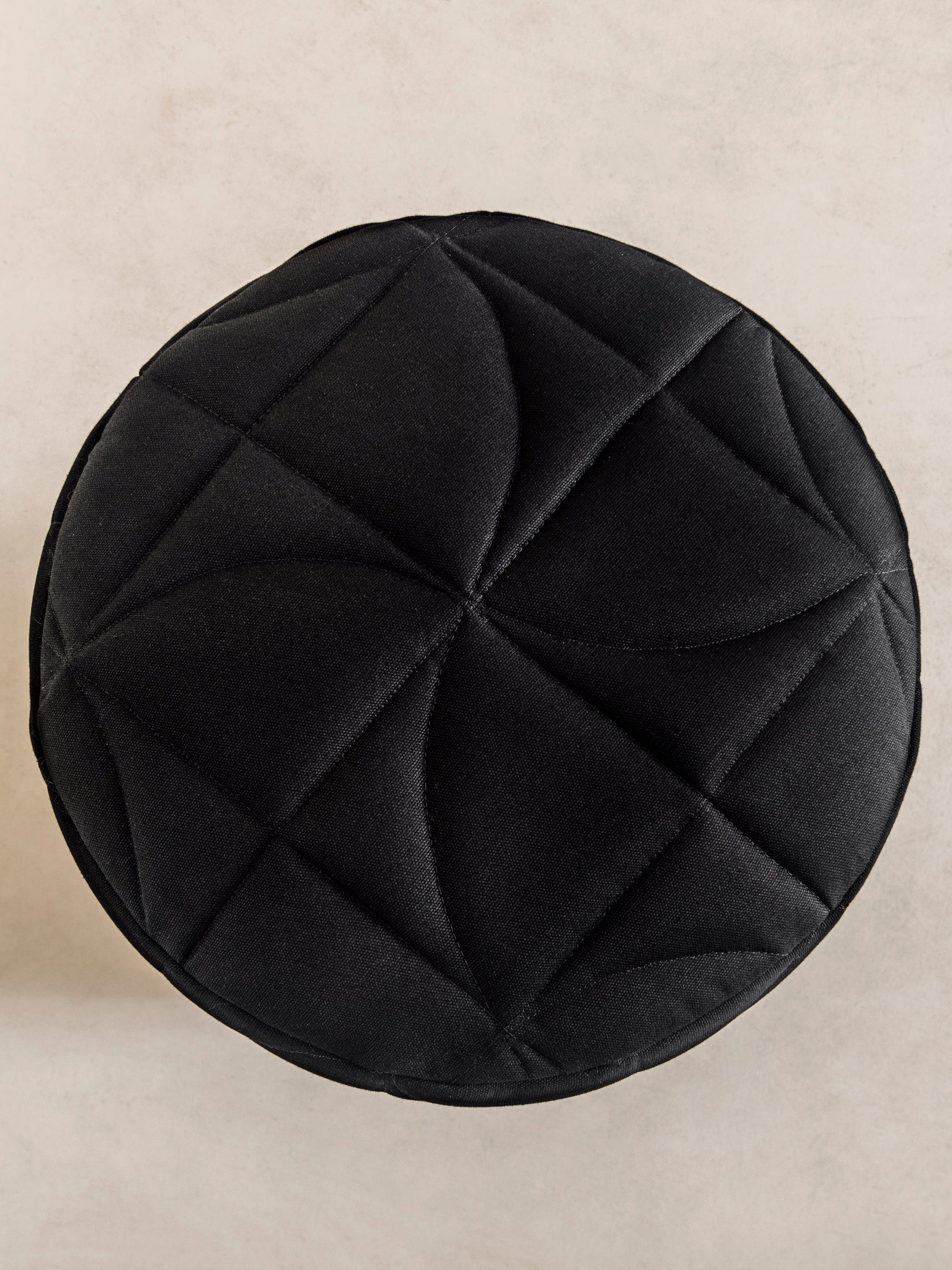 Contemporary Black Quilted Stool by Studio Sam Klemick Stools