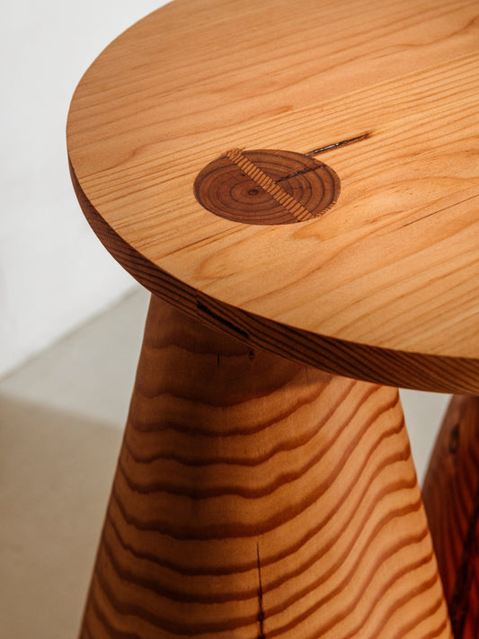 Contemporary Wooden Bell Side Table by Studio Sam Klemick End Tables