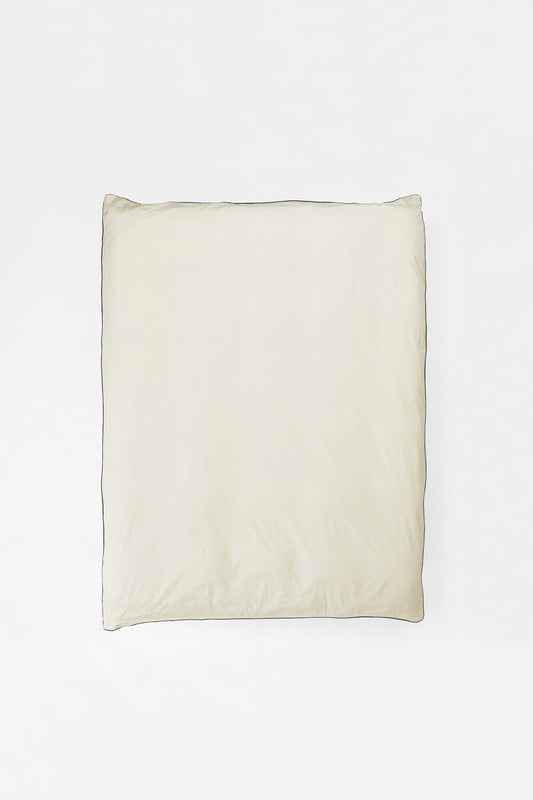 Contrast Edge Organic Cotton Percale Duvet Cover - Canvas with Cinder Duvet Covers in Super King