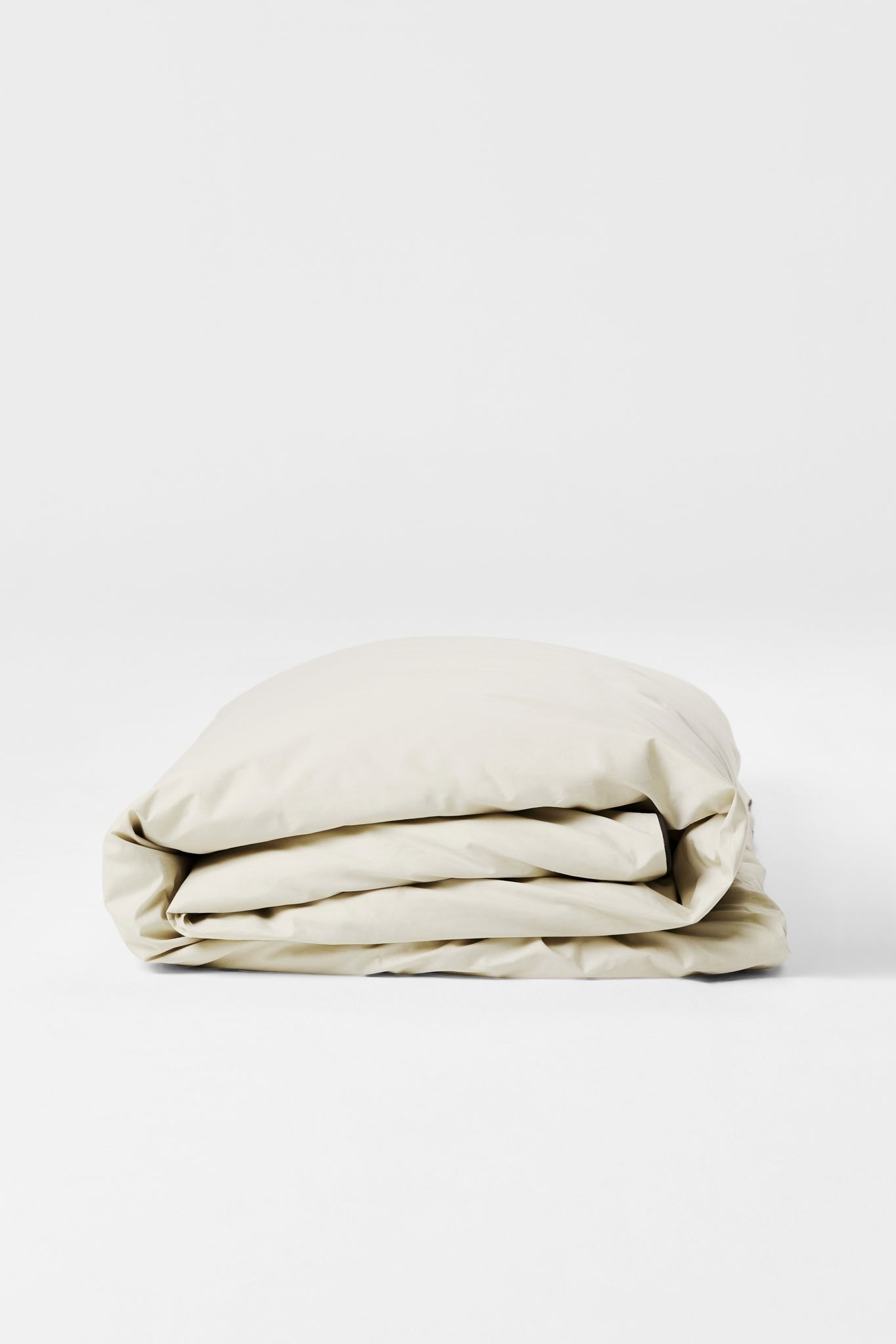 Contrast Edge Organic Cotton Percale Duvet Cover - Canvas with Cinder Duvet Covers in Super King