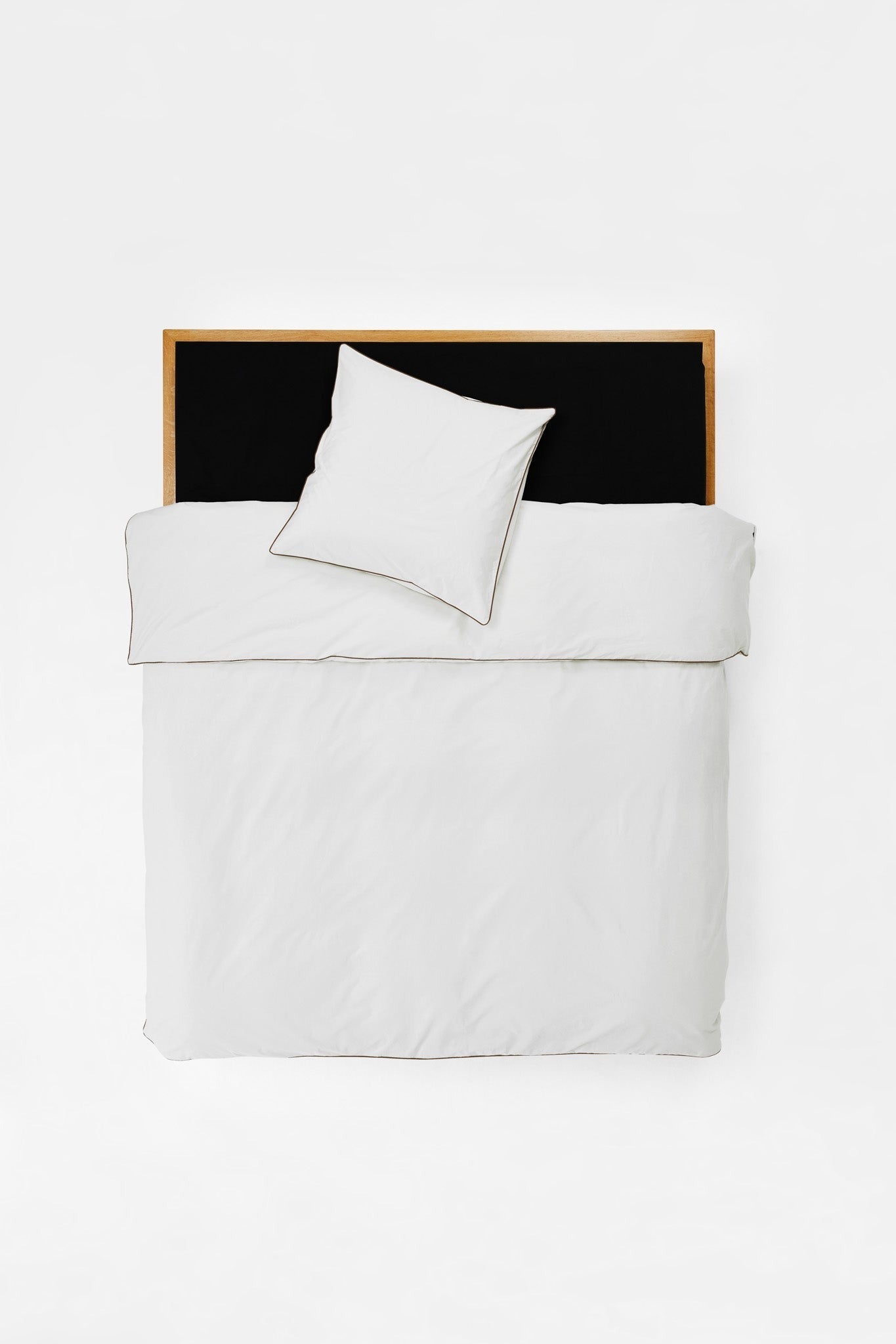Contrast Edge Organic Cotton Percale Duvet Cover - Prism with Carob Duvet Covers in Super King