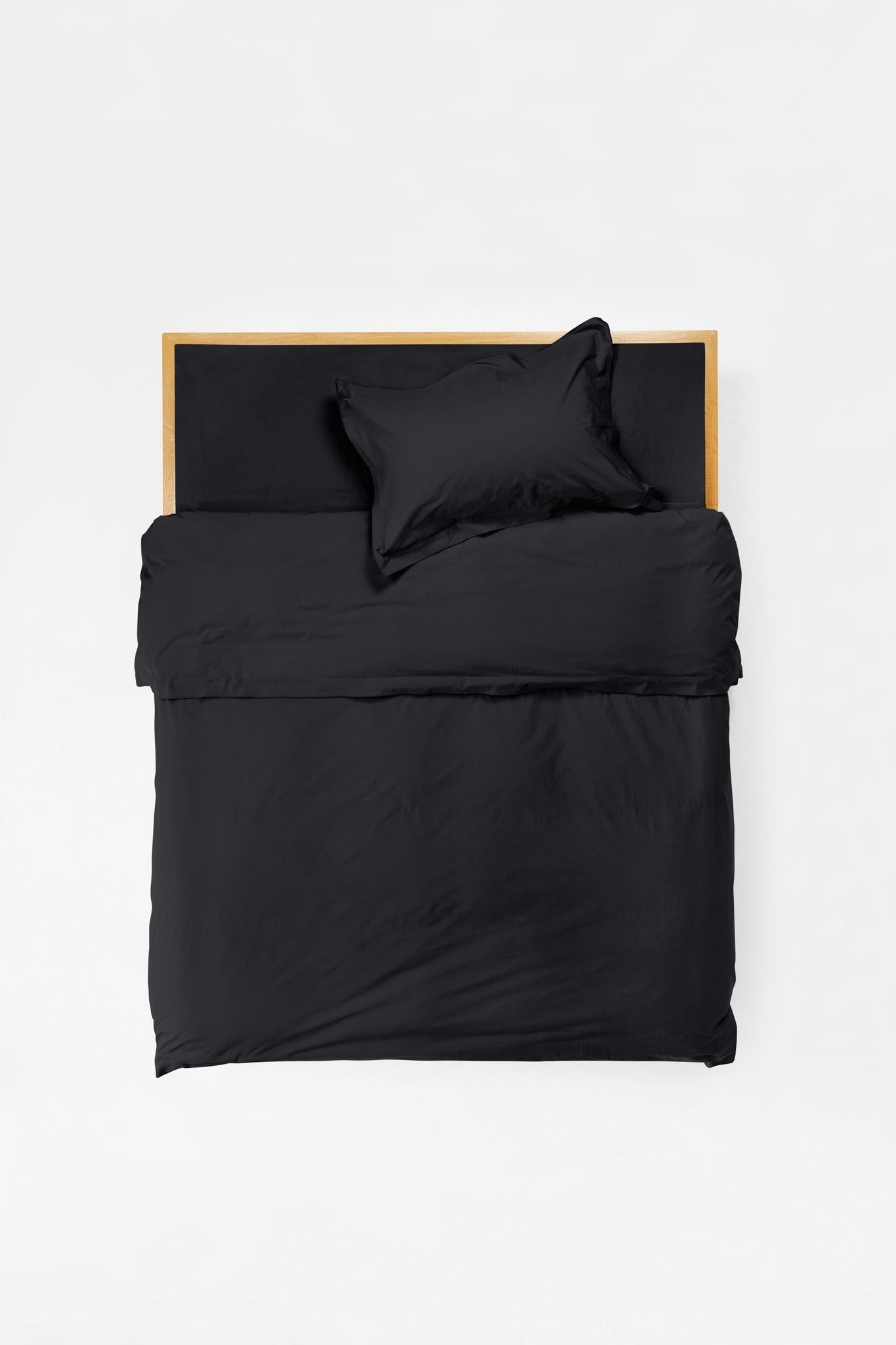 Mono Organic Cotton Percale Duvet Cover - Cinder Duvet Covers in Super King