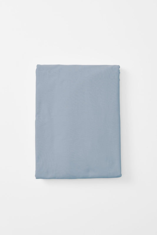 Mono Organic Cotton Percale Duvet Cover - Half Blue Duvet Covers in Super King