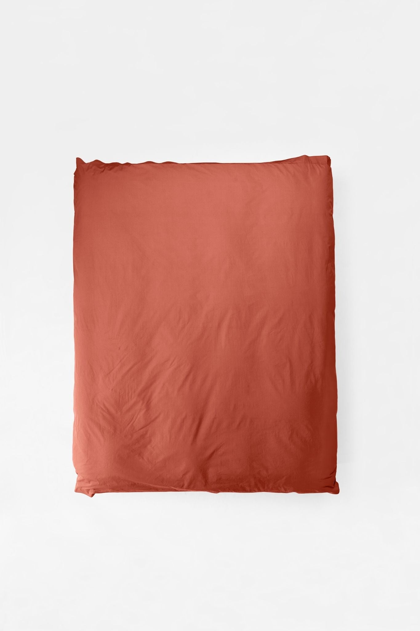 Mono Organic Cotton Percale Duvet Cover - Ochre Red Duvet Covers in Super King