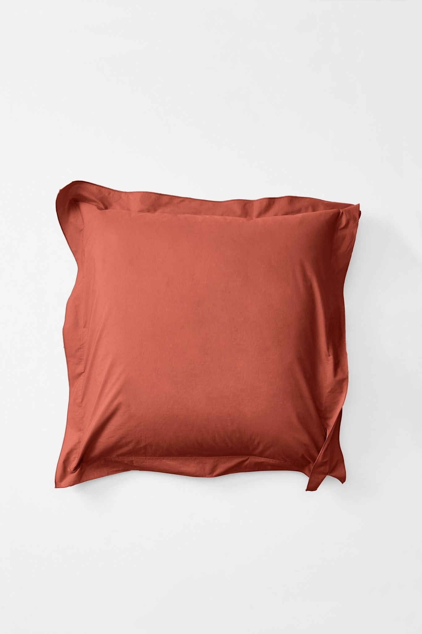 Mono Organic Cotton Percale Pillow Pair - Ochre Red Pillows in Euro Pillow