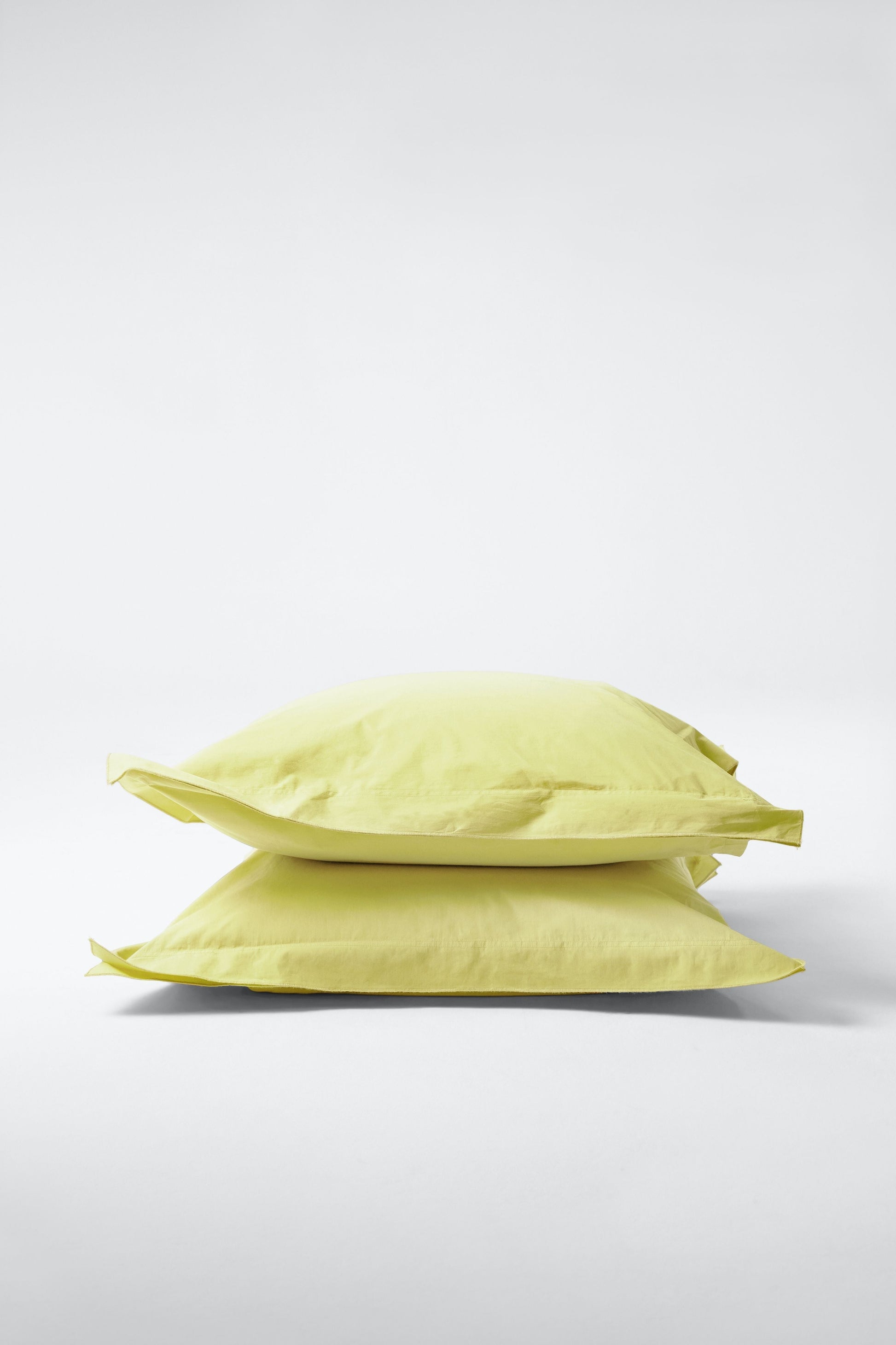 Mono Organic Cotton Percale Pillow Pair - Sulphur Pillows in Euro Pillow