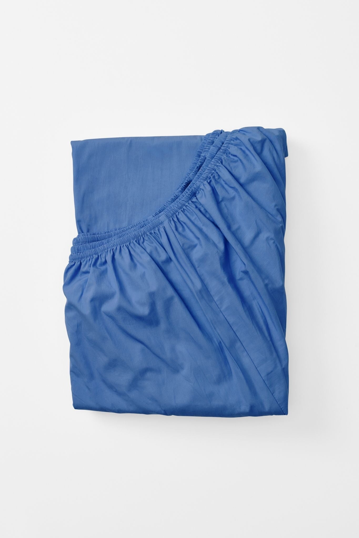 Mono Organic Cotton Percale Fitted Sheet Bed Sheets in Blue Blue