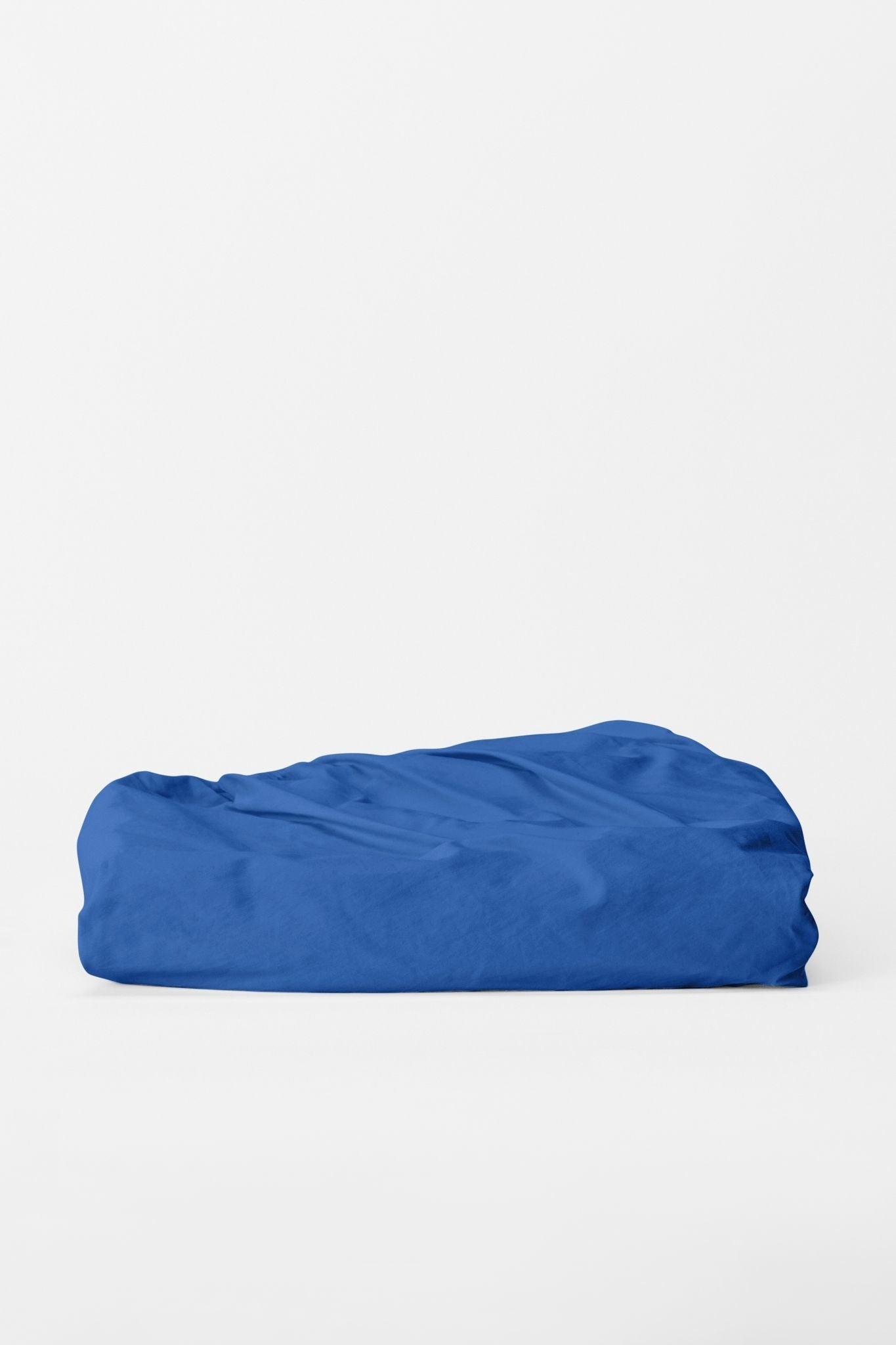 Mono Organic Cotton Percale Fitted Sheet Bed Sheets in Blue Blue