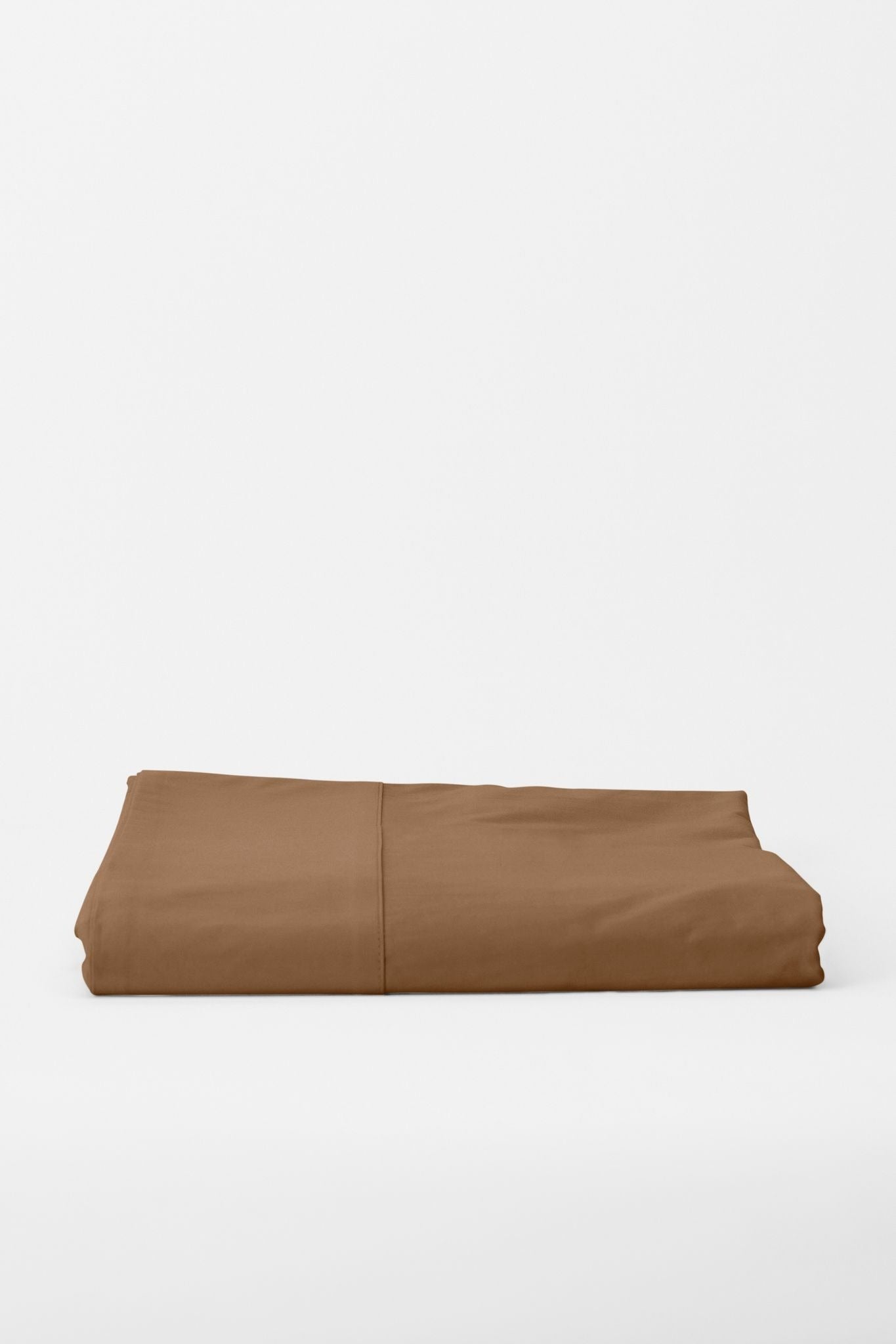 Mono Organic Cotton Percale Flat Sheet Bed Sheets in Carob