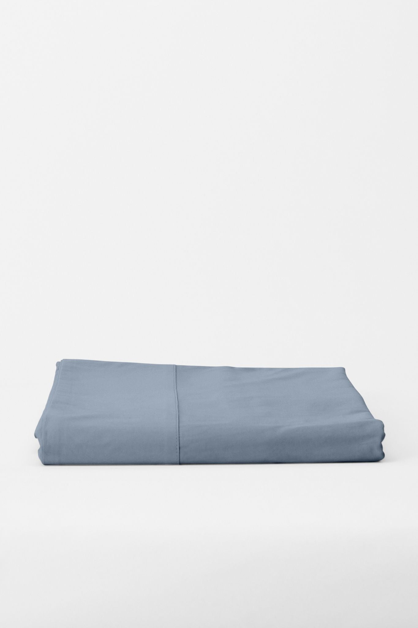 Mono Organic Cotton Percale Flat Sheet Bed Sheets in Half Blue