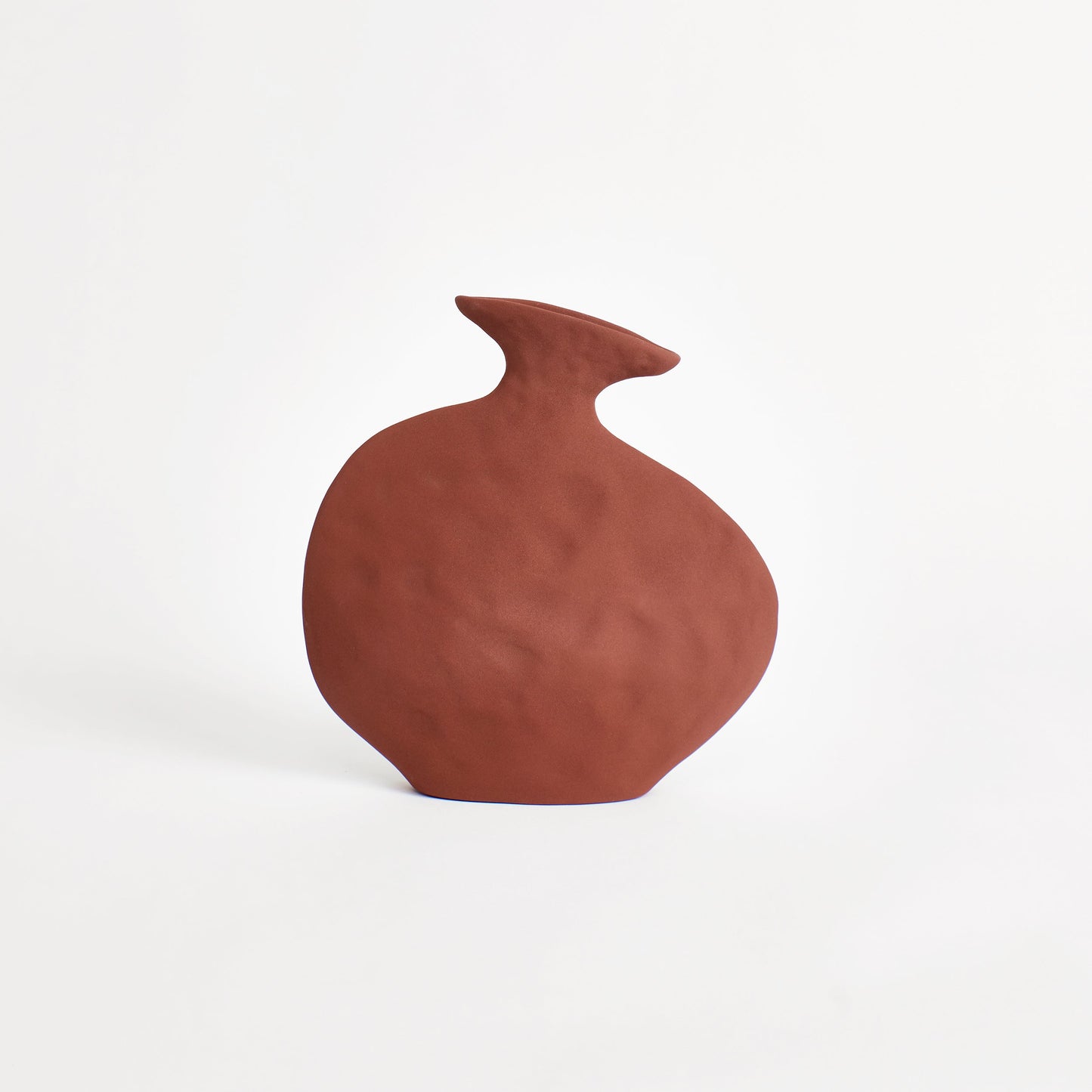 Flat Vase in Brick