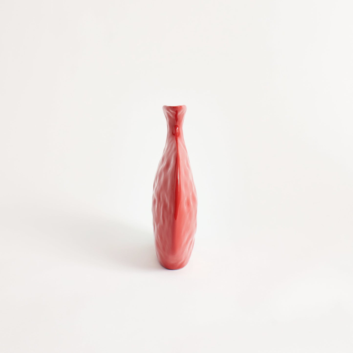Flat Vase in Red