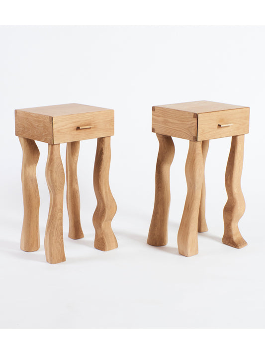 Foot Side Tables in Oak (pair) End Tables