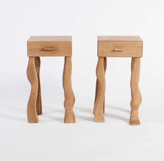 Foot Side Tables in Oak (pair) End Tables