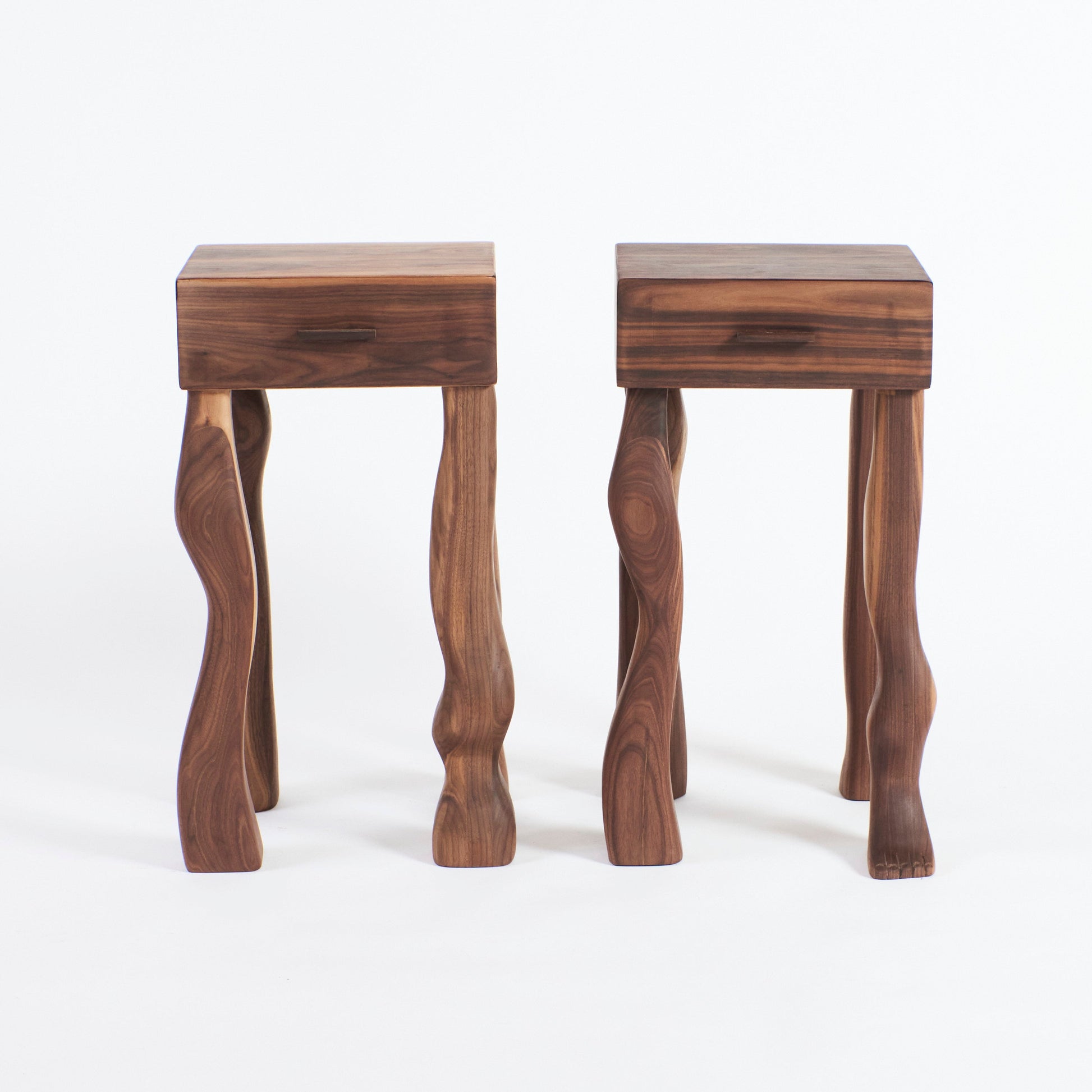 Foot Side Tables in Walnut (pair) End Tables