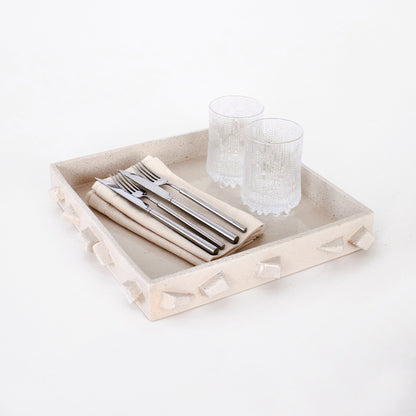 For Rachel' Tray - Large in Cream Trays