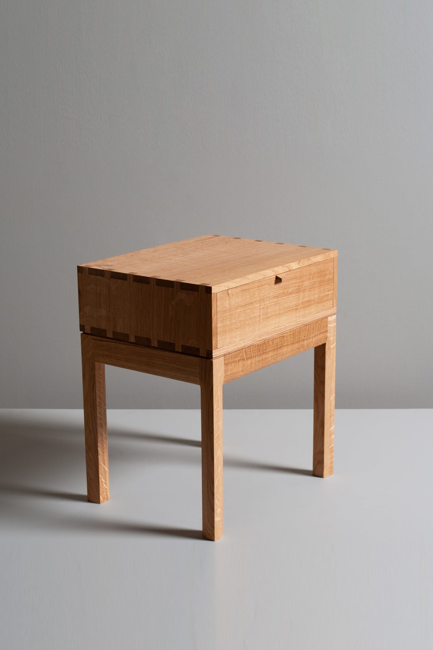 Handcrafted English Oak Drawer Nightstands - Set of 2 Bedside Tables