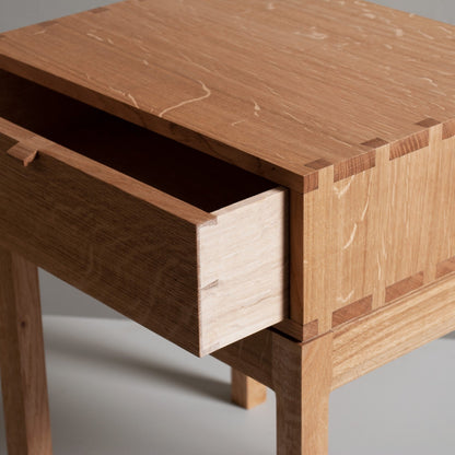 Handcrafted English Oak Drawer Nightstands - Set of 2 Bedside Tables