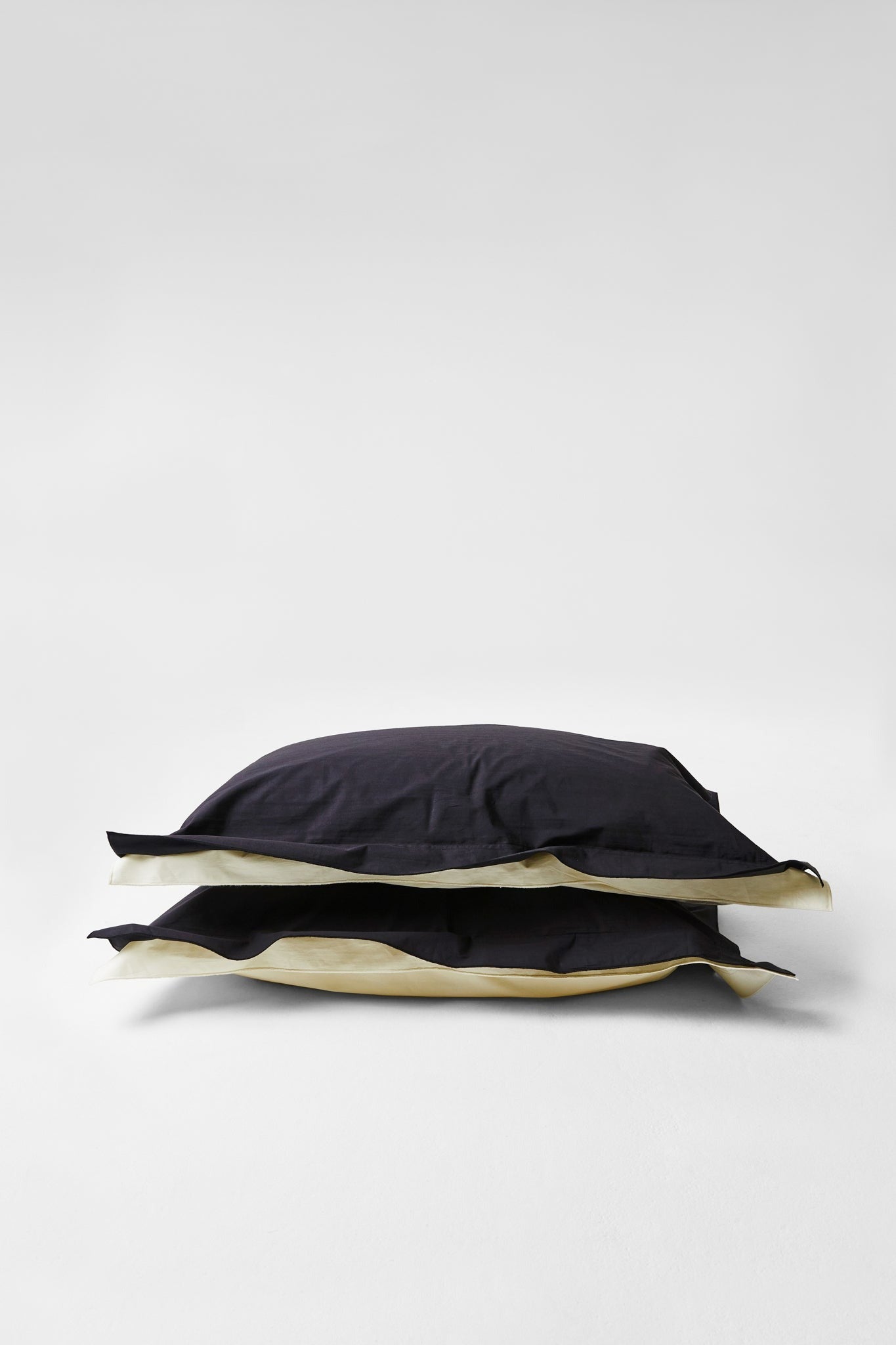 Bi Colour Organic Cotton Percale Pillow Pair - Cinder & Canvas Pillows in King Pillow