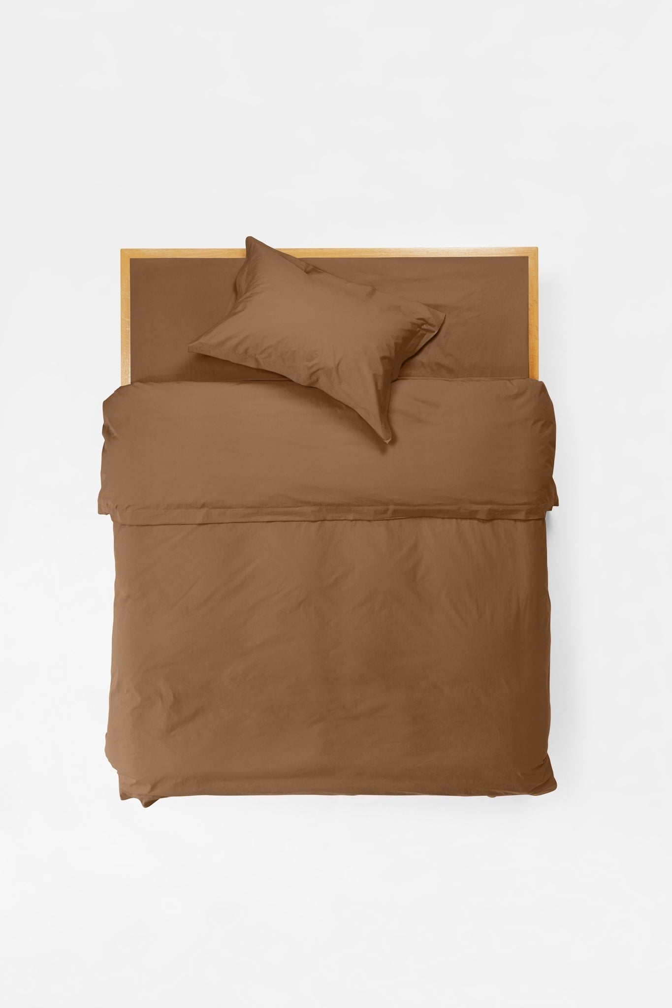 Mono Organic Cotton Percale Pillow Pair - Carob Pillows in King Pillow