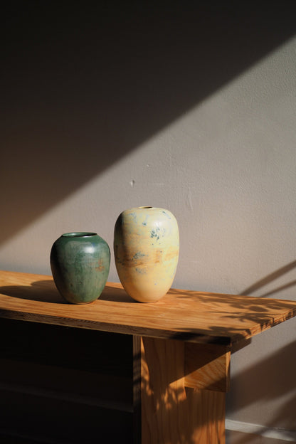 Mang Cau Vase A Vases in Egg Coffee with Moss