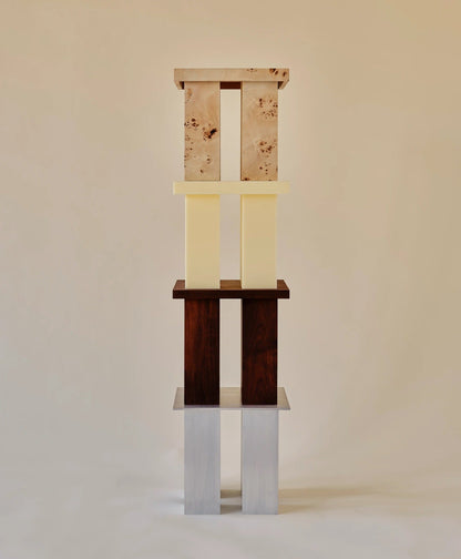 Miter Side Table in Burl Veneer End Tables