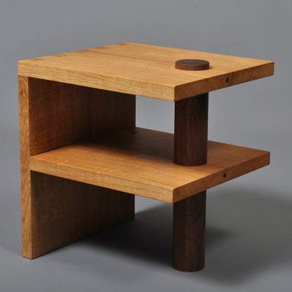 Oak & Walnut End Table End Tables