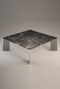 Piero Coffee Table Coffee Tables in Emperador Grey Marble/Cast Aluminum Legs