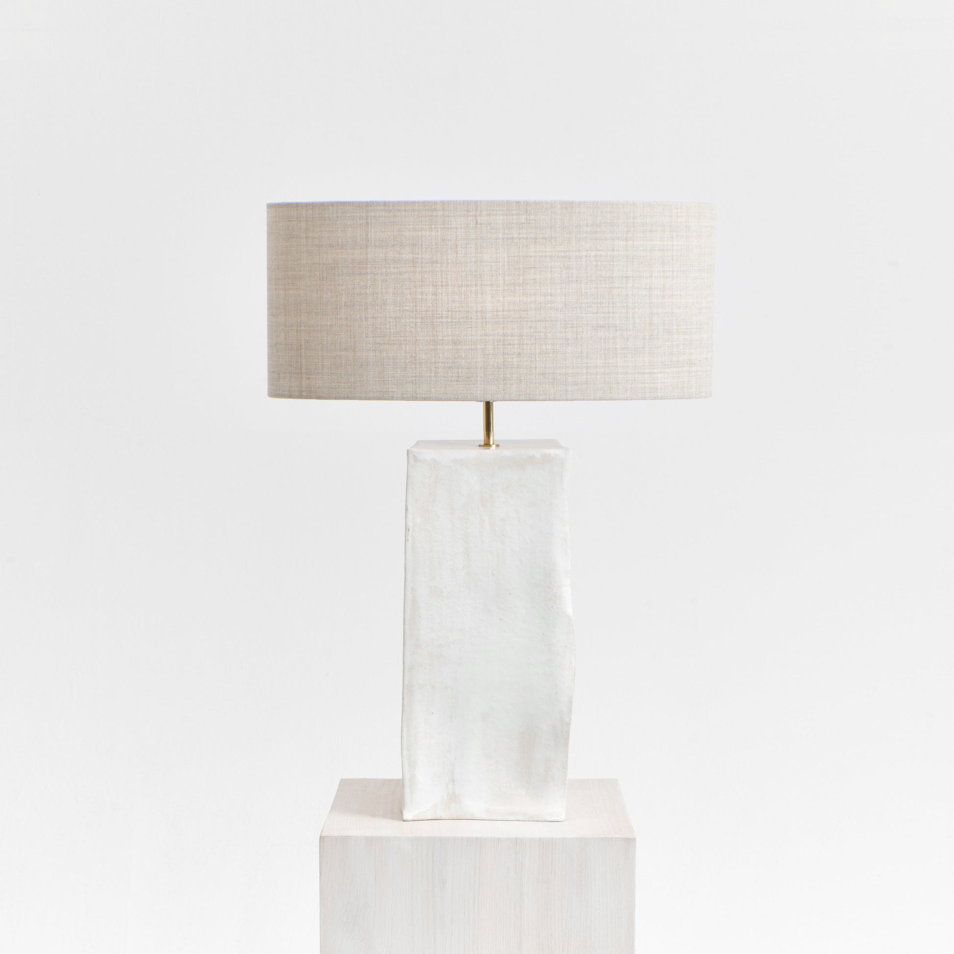 Rectangular Ceramic Light in Brished White Table & Task Lamps