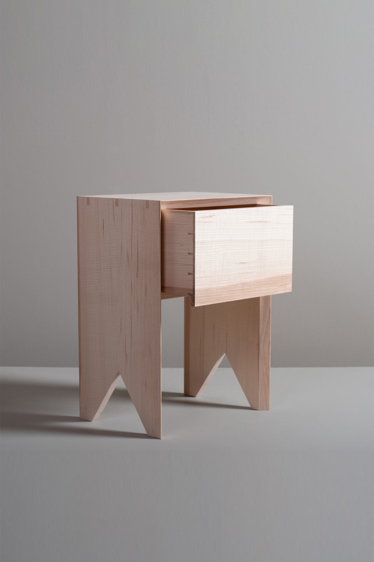 Ripple Ash Bedside Table with Drawer Bedside Tables