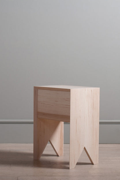 Ripple Ash Bedside Table with Drawer Bedside Tables