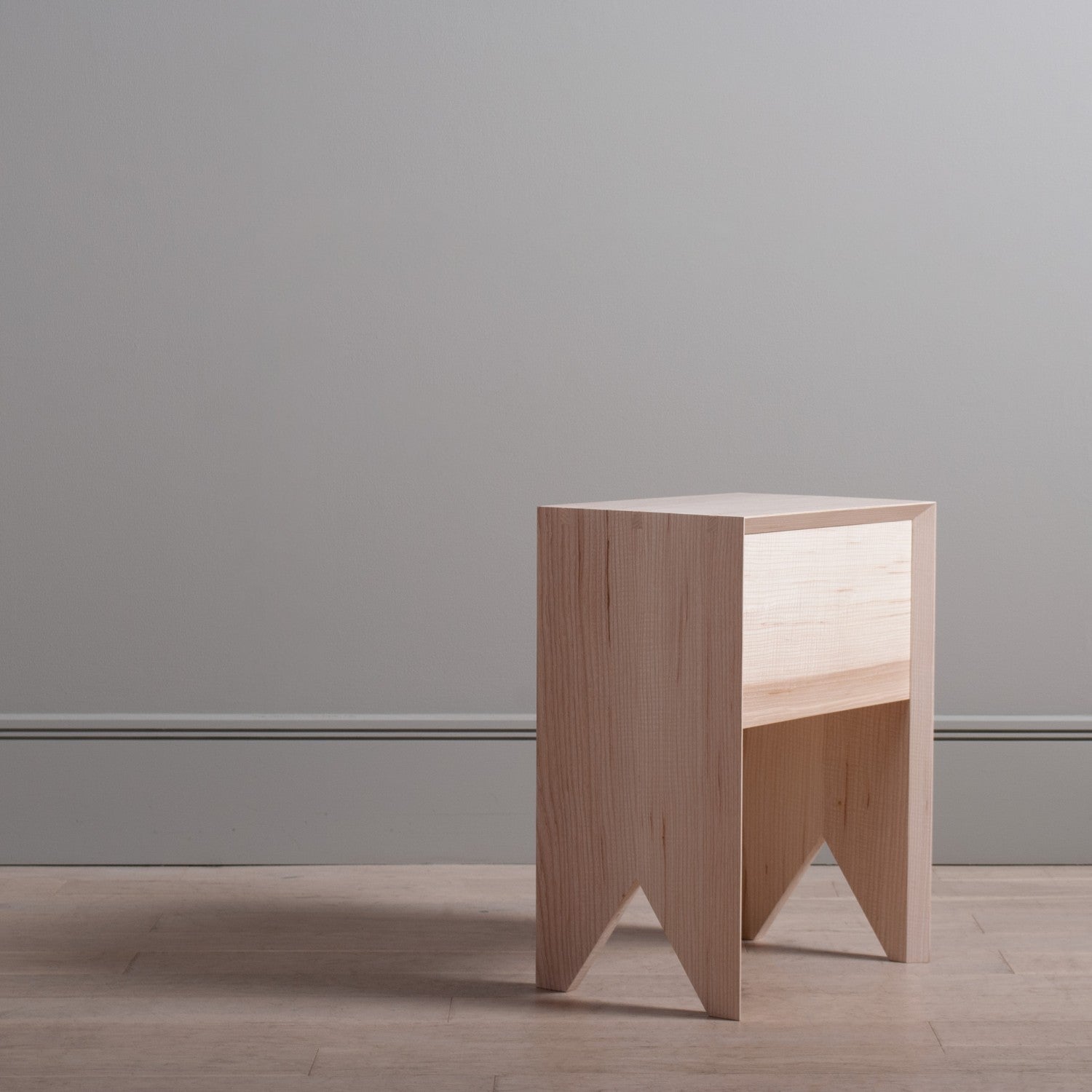 Ripple Ash Bedside Table with Drawer Bedside Tables