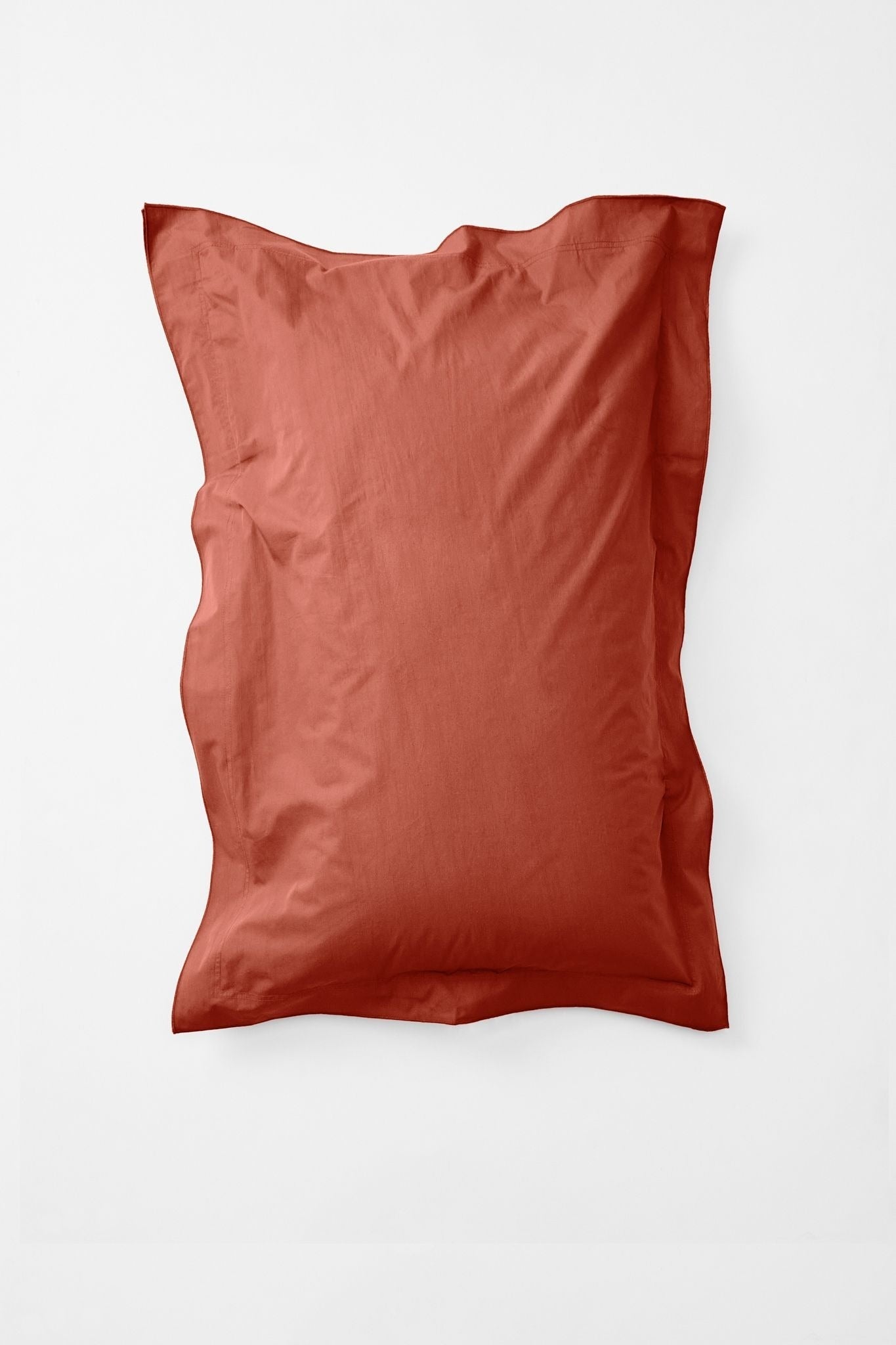 Mono Organic Cotton Percale Pillow Pair - Ochre Red Pillows in Standard Pillow