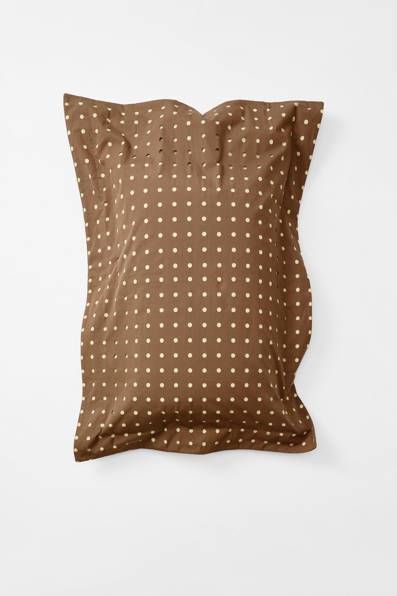Punch Card Organic Cotton Percale Pillow Pair - Carob with Sulphur Pillows in Standard Pillow
