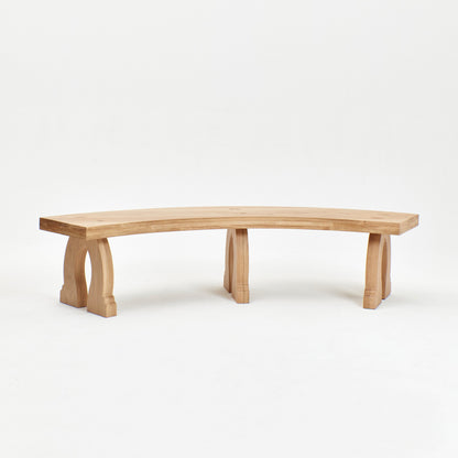 Sintra Curved Bench in Oak Benches