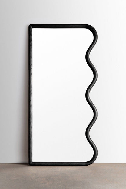 Squiggle Full Length Mirror in Charred Oak Mirrors