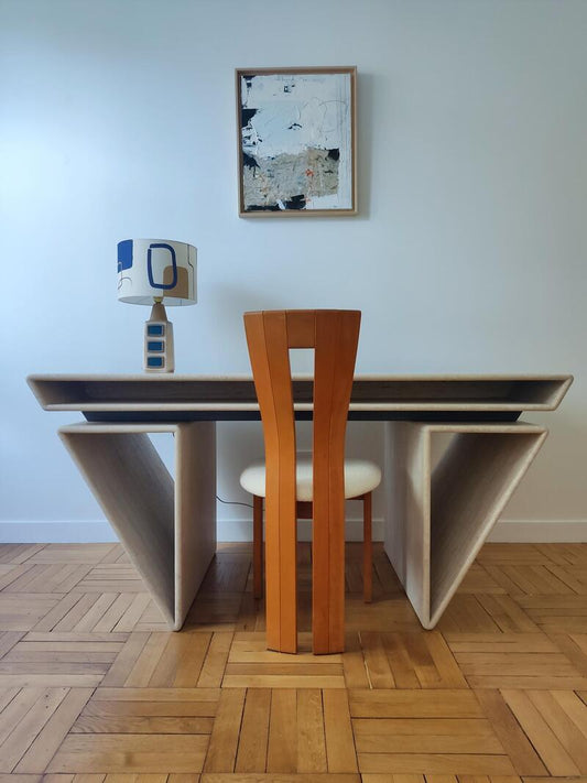 Travertine Desk by Claude Berrladacci Desks