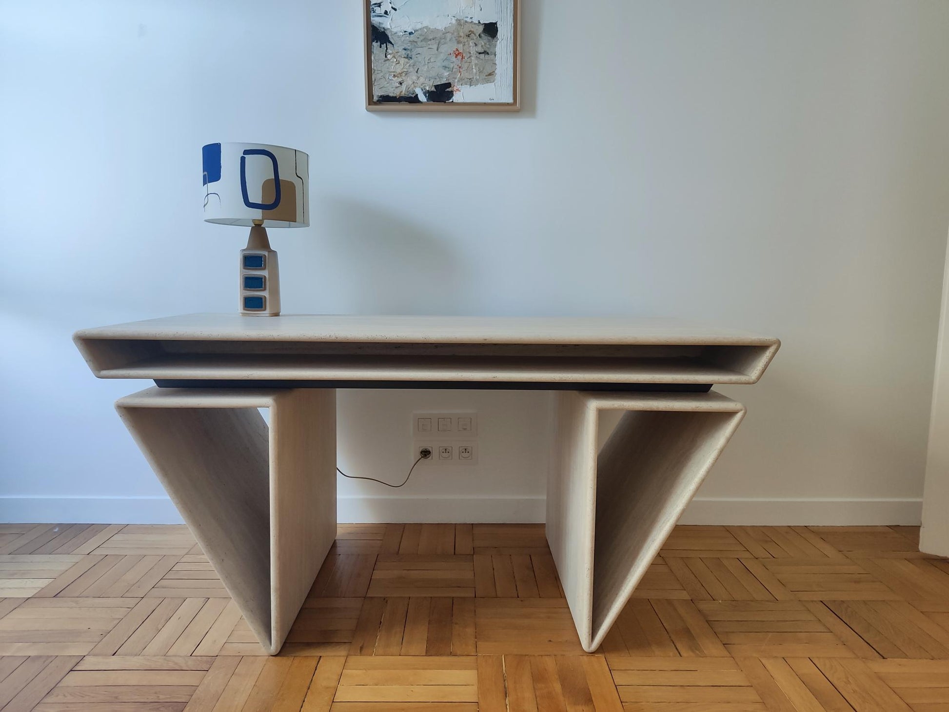 Travertine Desk by Claude Berrladacci Desks