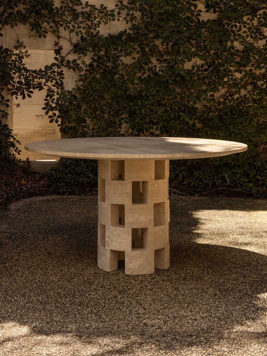 Vivi Dining Table in Travertine Dining Tables