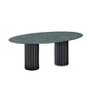 Doris Oval Dining Table in Green Serpentino Black Patina Bronze Dining Tables
