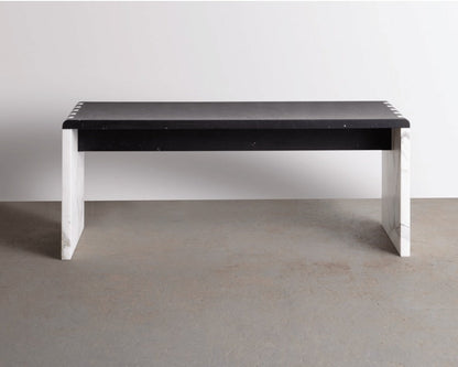 Marble Jointed Bench in Calacatta Gold & Nero Marquina Benches