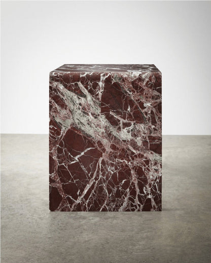 Marble Jointed Stool in Rosso Levanto Stools
