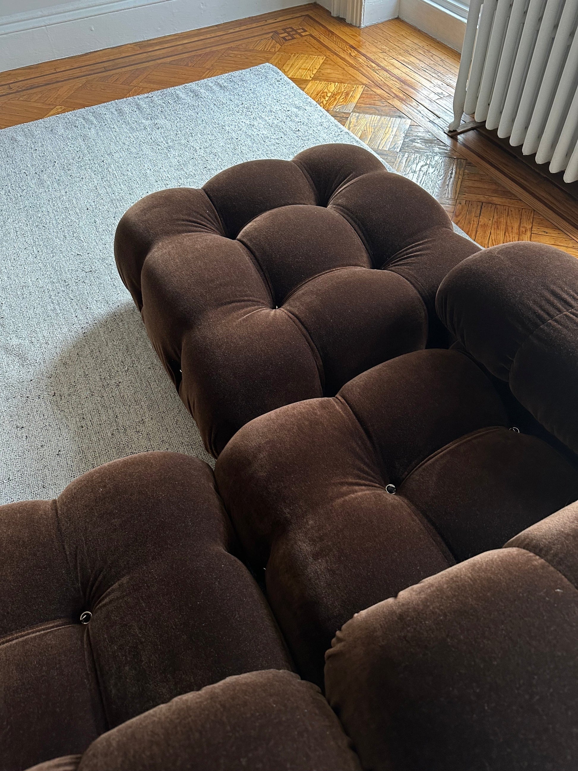 Mario Bellini 'Camaleonda' Sofa in Brown Mohair Sofas