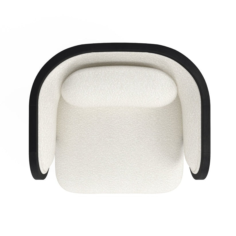 Odette Club Chair Chairs in Black Oak/White Casentino Wool