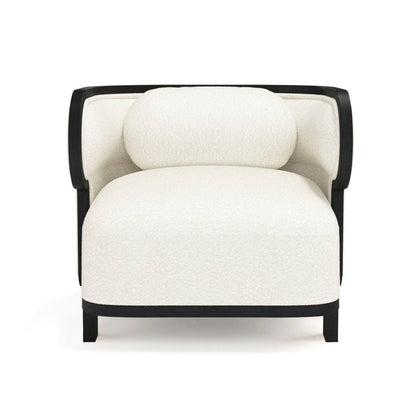 Odette Club Chair Chairs in Black Oak/White Casentino Wool