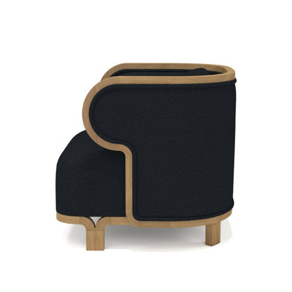 Odette Club Chair Chairs in Natural Oak/Black Casentino Wool