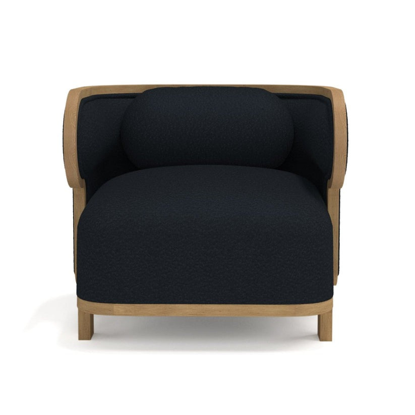 Odette Club Chair Chairs in Natural Oak/Black Casentino Wool
