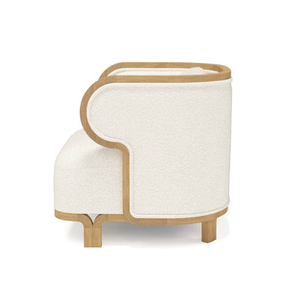 Odette Club Chair Chairs in Natural Oak/White Casentino Wool